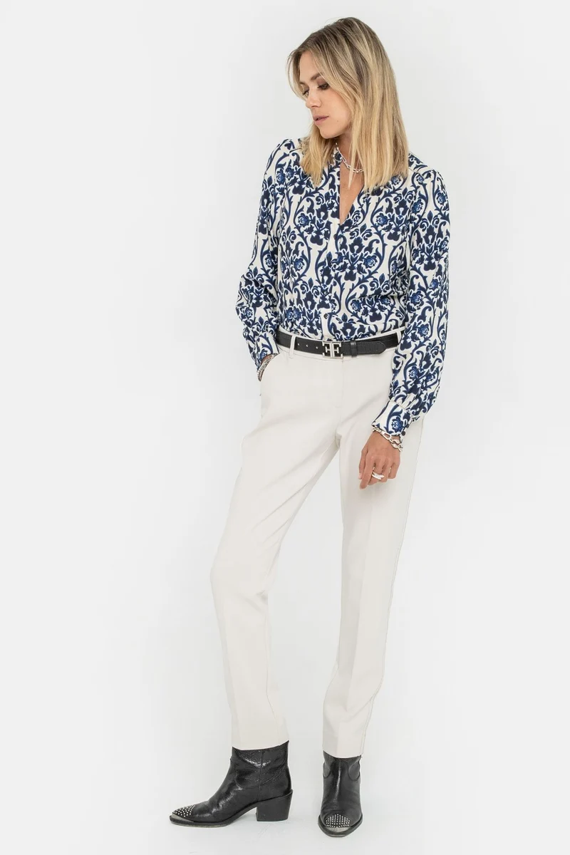 Blouse à motif bleu azur
