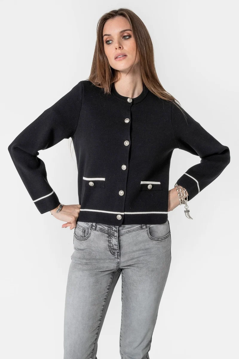 Gilet inspiration couture noir et écru