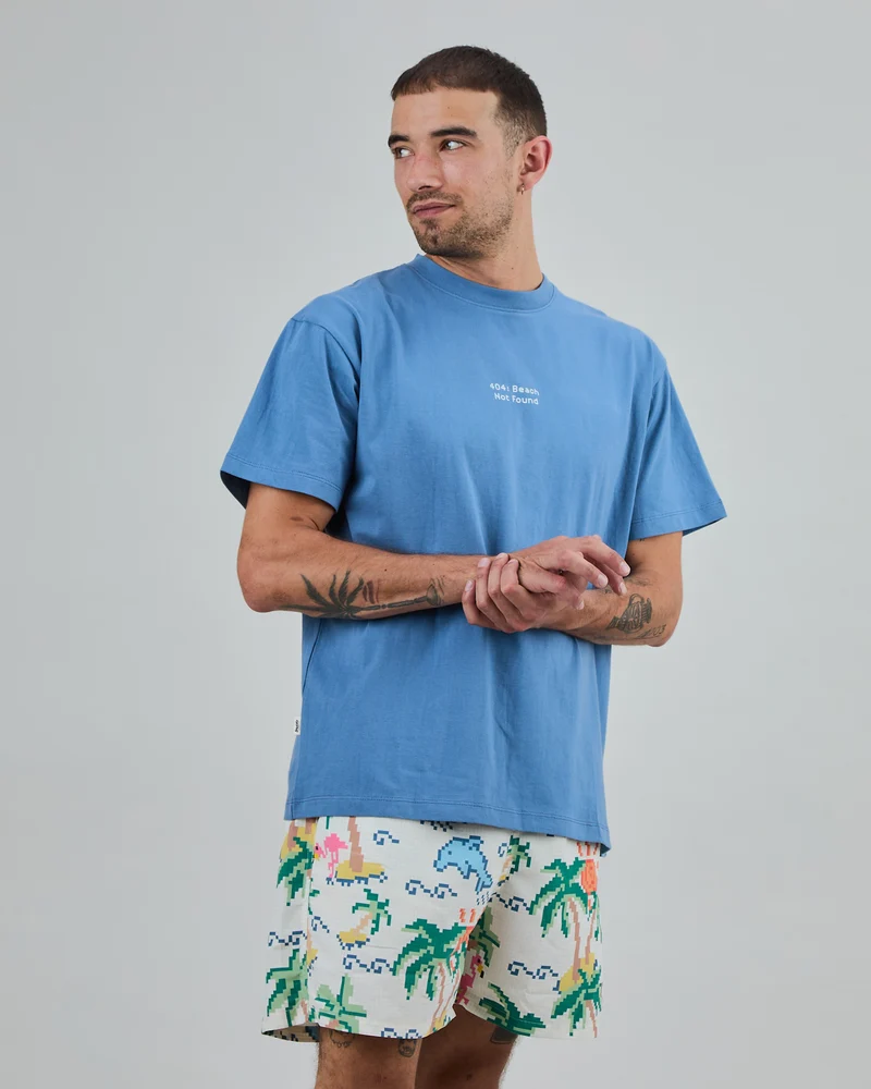 Tropical Pixel 404 Oversize T-Shirt blue