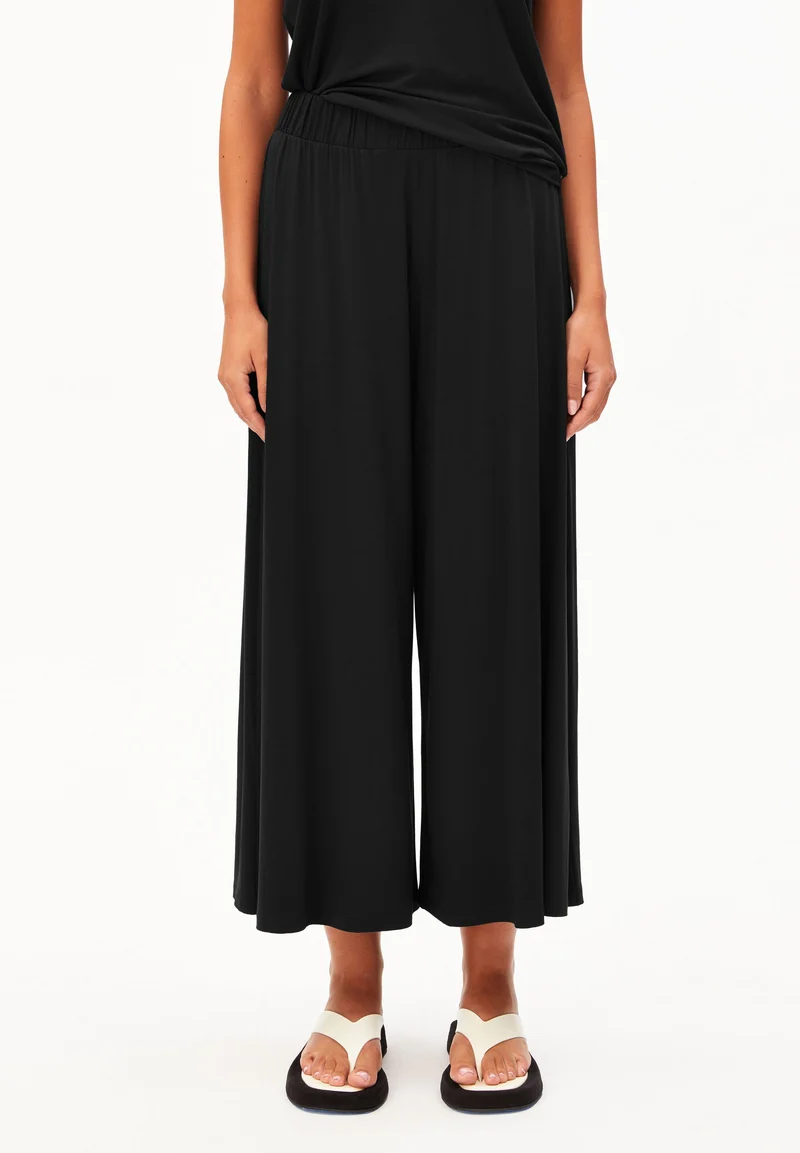 Cropped Jersey Pants black