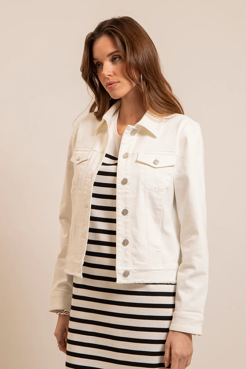Veste en jean blanche