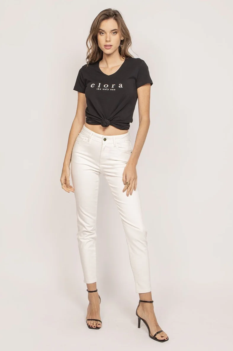 Jean slim 7/8ème blanc
