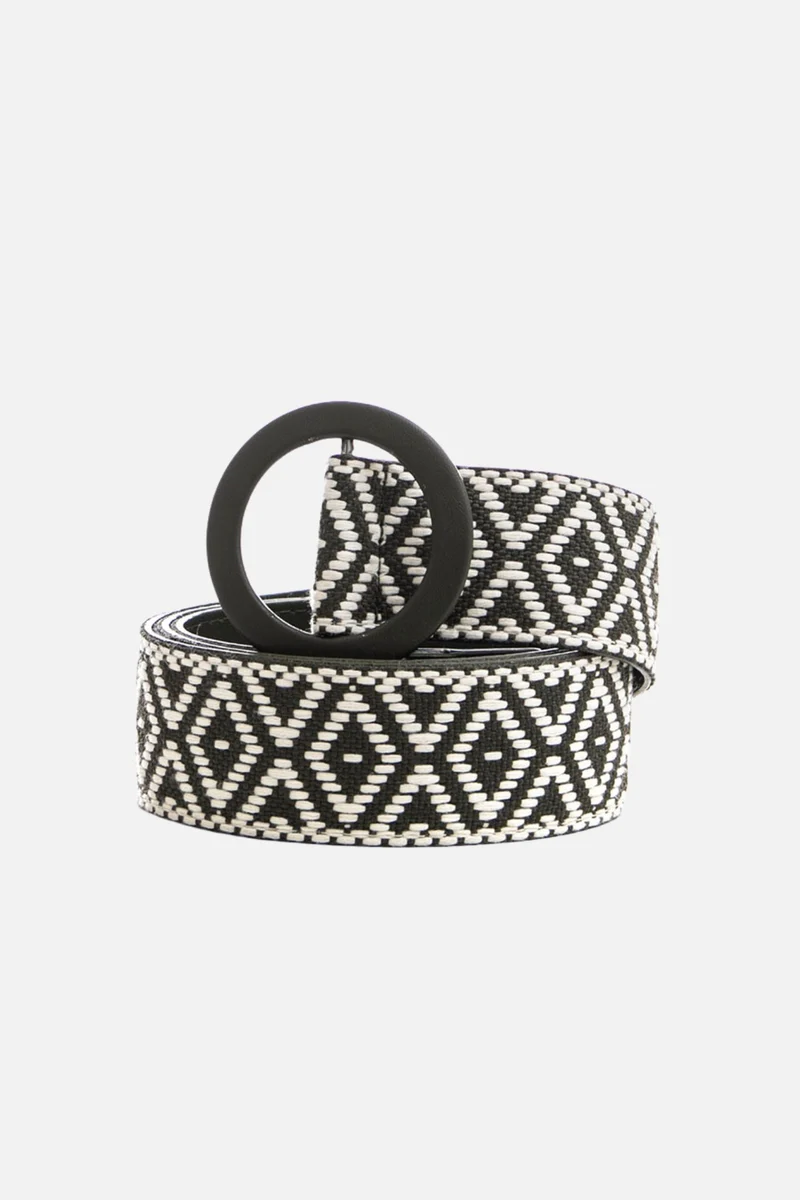 Ceinture bi-matières kaki