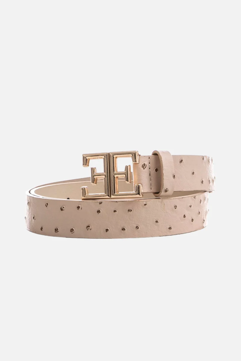 Ceinture logotée beige