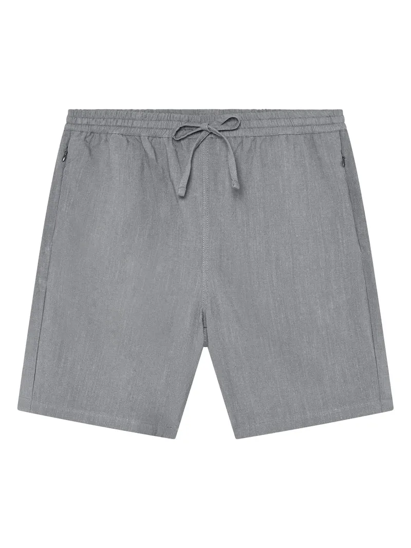 Fig Loose Linen-Mix Shorts ultimate grey