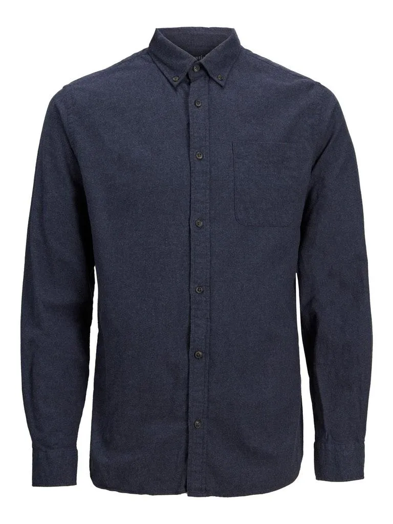 Jack & Jones Herren Hemd JJECLASSIC MELANGE SHIRT L/S AU22 SN