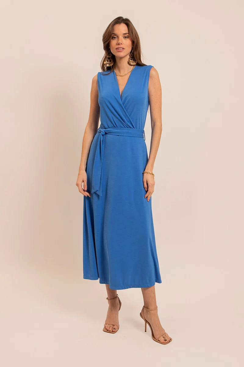 Robe longue bleue