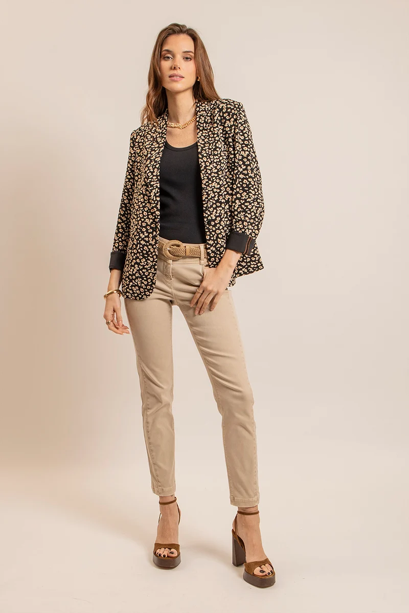 Pantalon slim beige