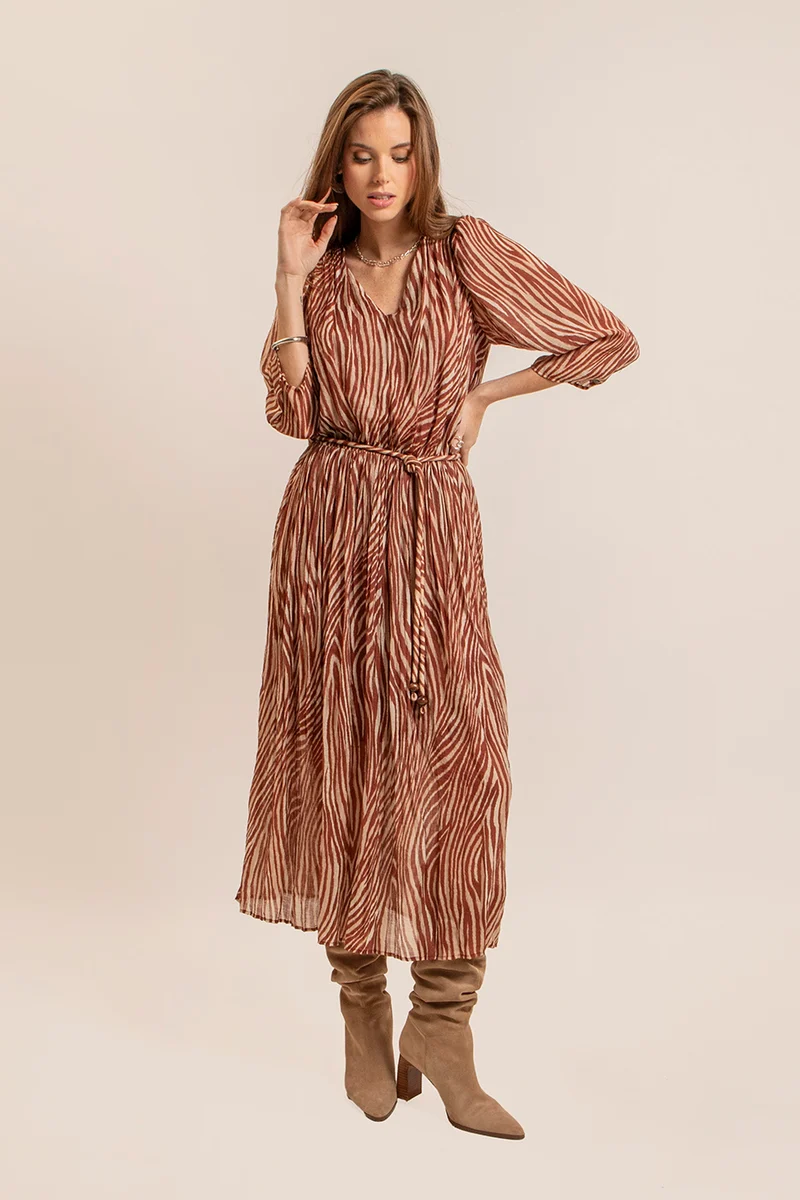Robe motif zèbre chocolat