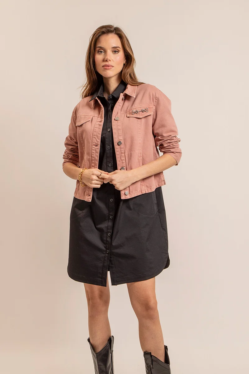 Veste en jean bruyère