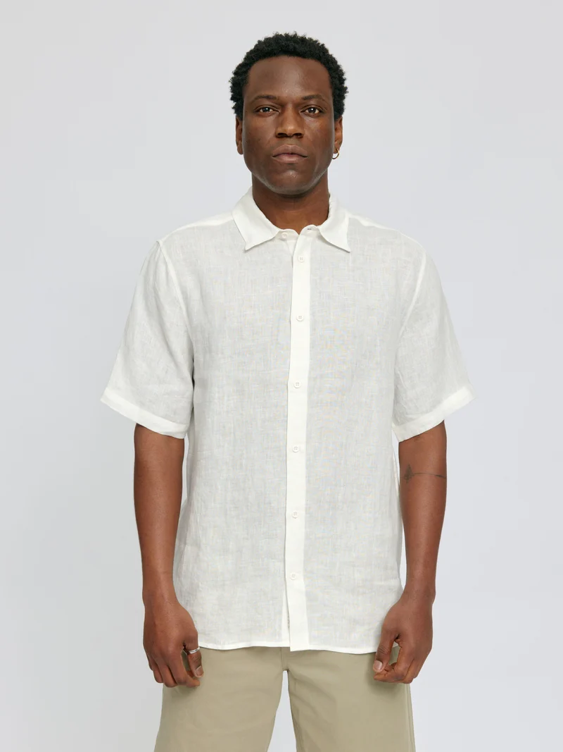 Shortsleeve Linen Shirt bright white