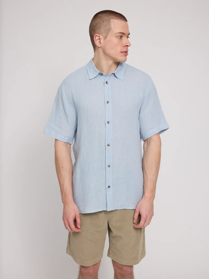 Shortsleeve Linen Shirt pastel blue