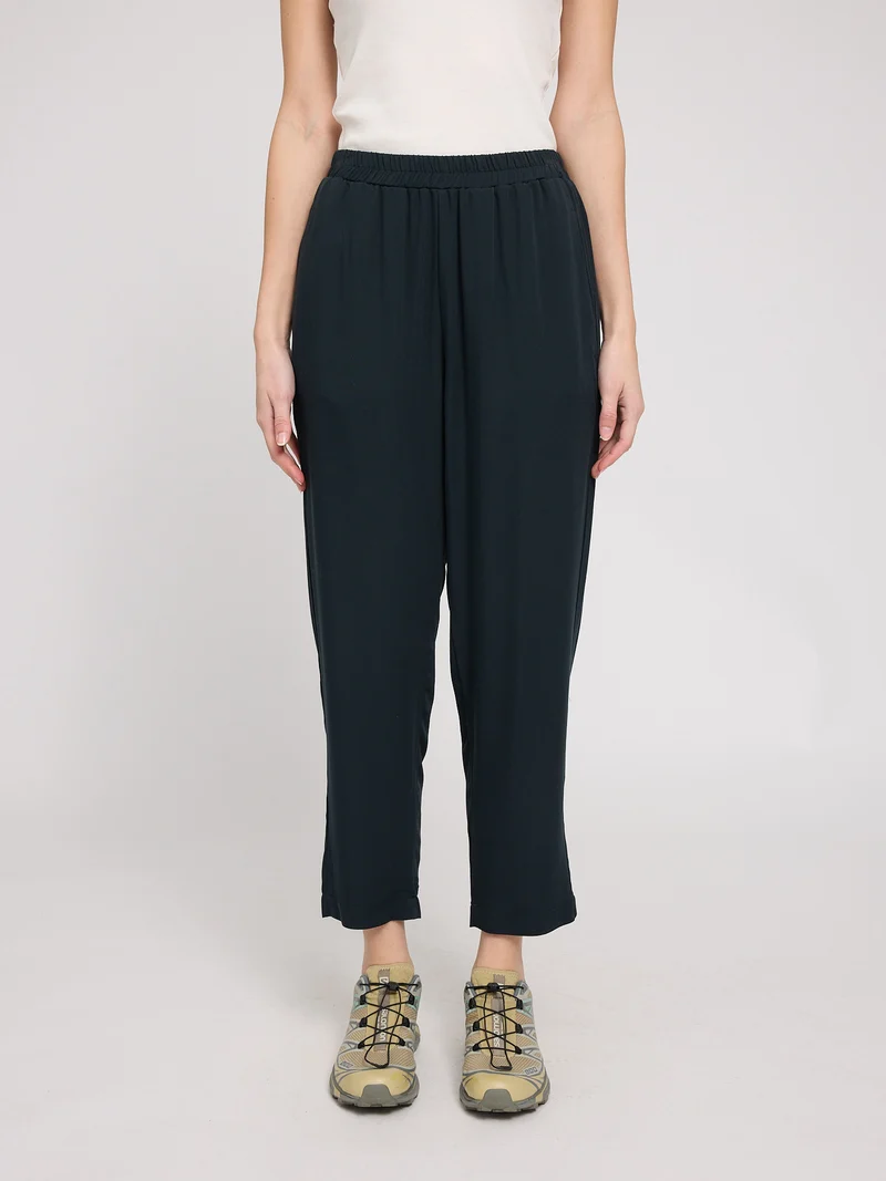Straight Leg Viscose Pants black