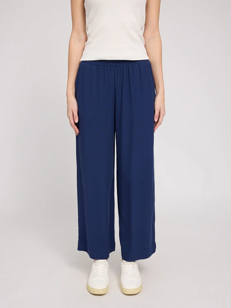 Wide Leg Viscose Pants indigo