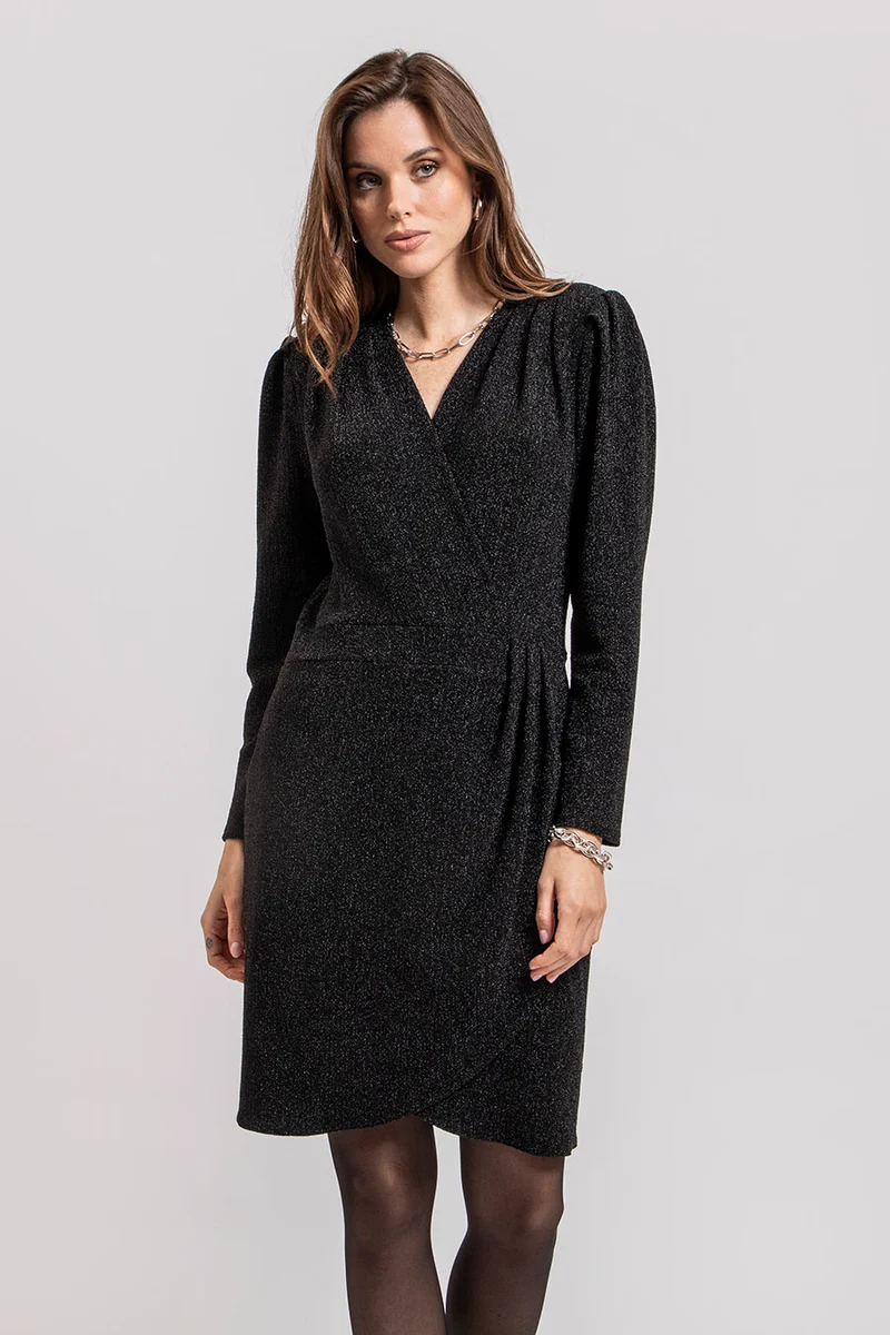 Robe cache coeur noir et lurex