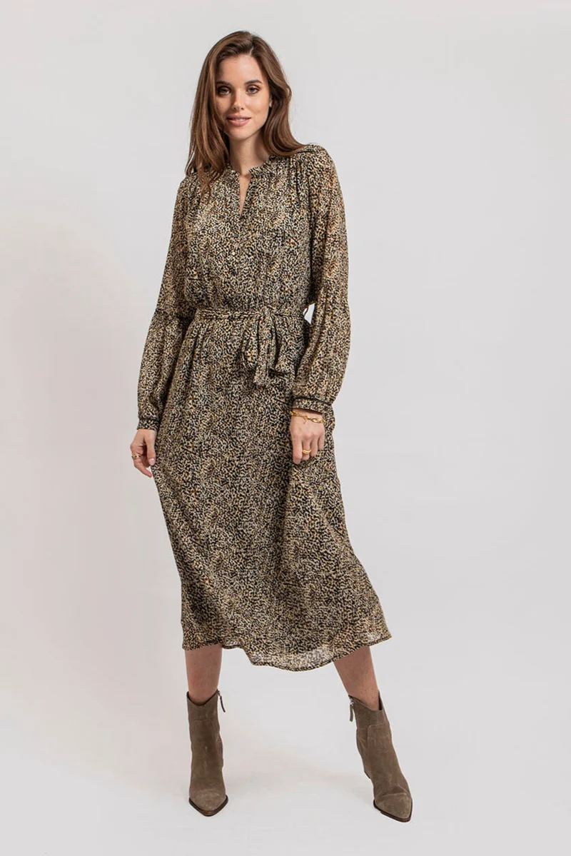 Robe longue imprimé léopard