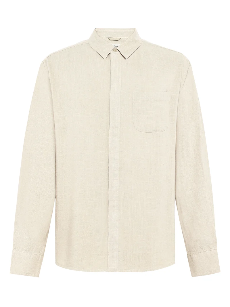 Linen-Mix Shirt egret