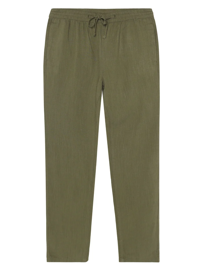 Tim Tapered Linen-Mix Pants burned olive