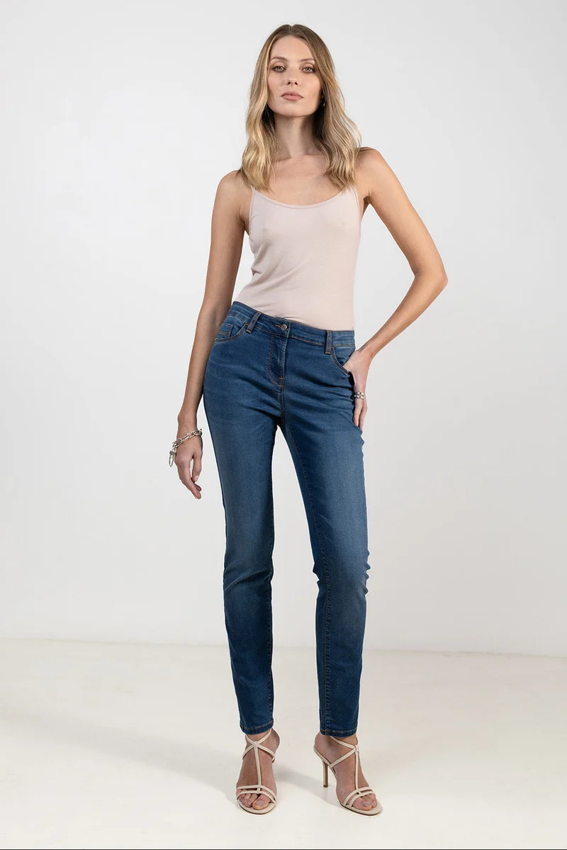 Jean coloris bleu moyen