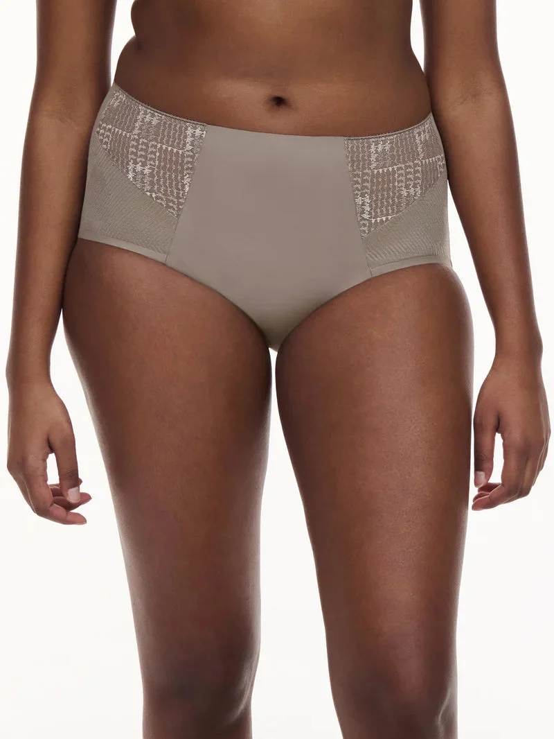 Chantelle - Intrigue Slip mit hoher Taille und Halt, Safarigrau