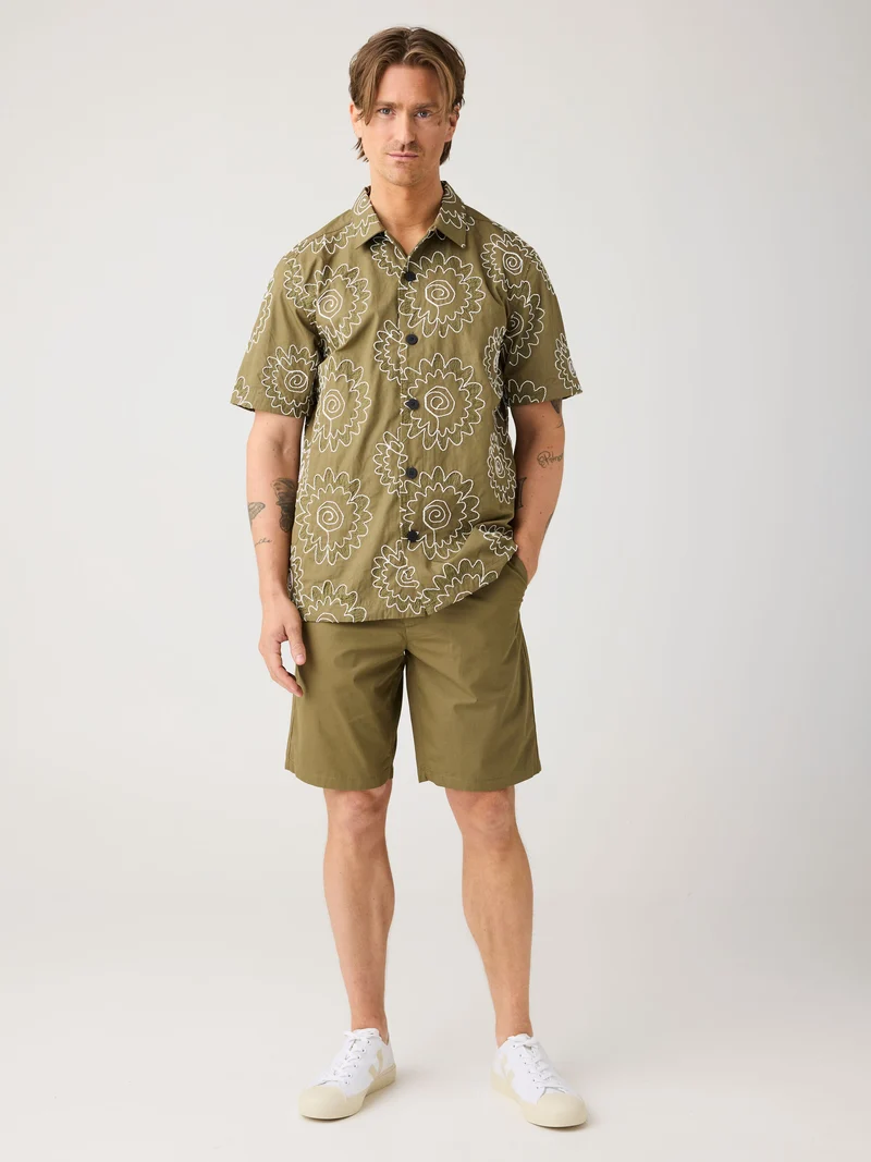 Fig Comfort Poplin Shorts burned olive