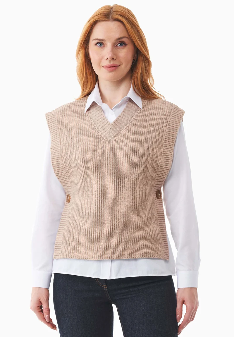 Ärmelloser Pullover aus Bio-Baumwolle Mix