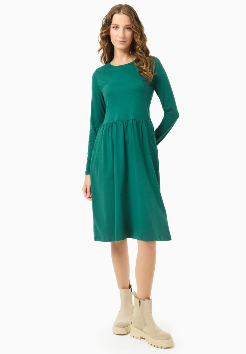 Langarm-Jerseykleid aus Bio-Baumwolle