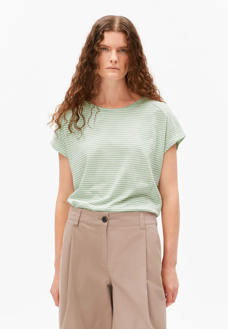 Slub Jersey Stripe T-Shirt oatmilk-foam