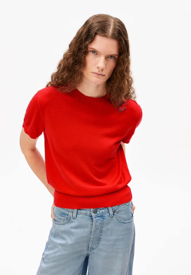 Fine S SL Knit Sweater mars red