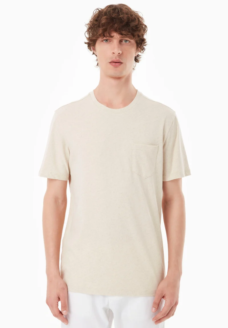 T-Shirt aus Bio-Baumwolle und Leinen