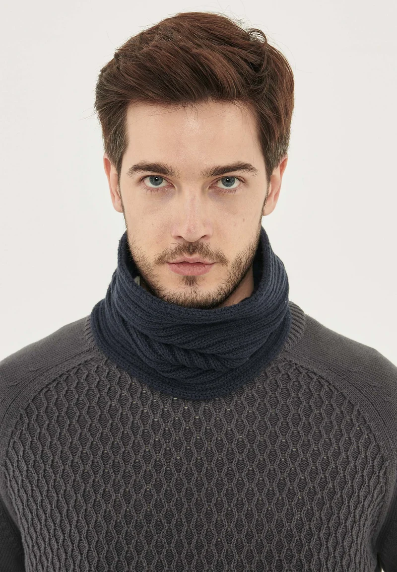 Unisex Strick Loop Schal aus Bio-Merinowolle und Bio-Baumwolle
