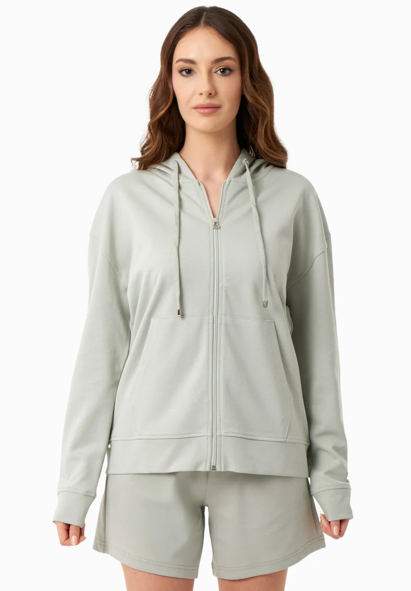 Sweatjacke aus TENCEL™ Modal und Bio-Baumwolle