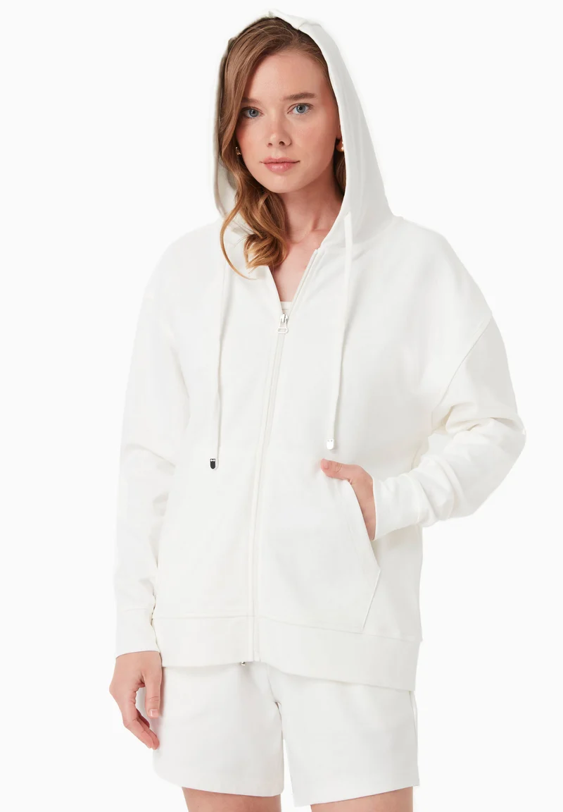 Sweatjacke aus TENCEL™ Modal und Bio-Baumwolle