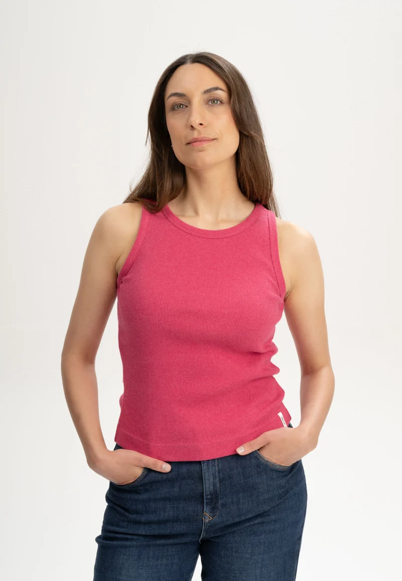 Rib Tank Top Drisna berry melange