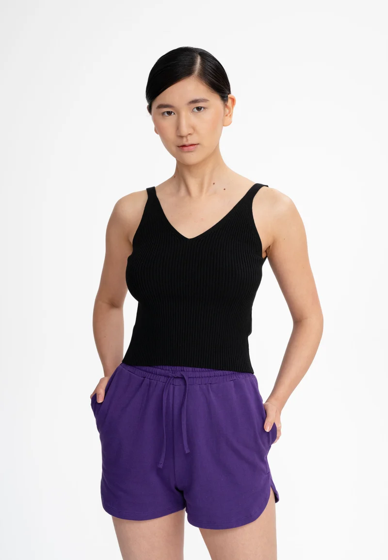 V-Neck Strick Top Rhada schwarz
