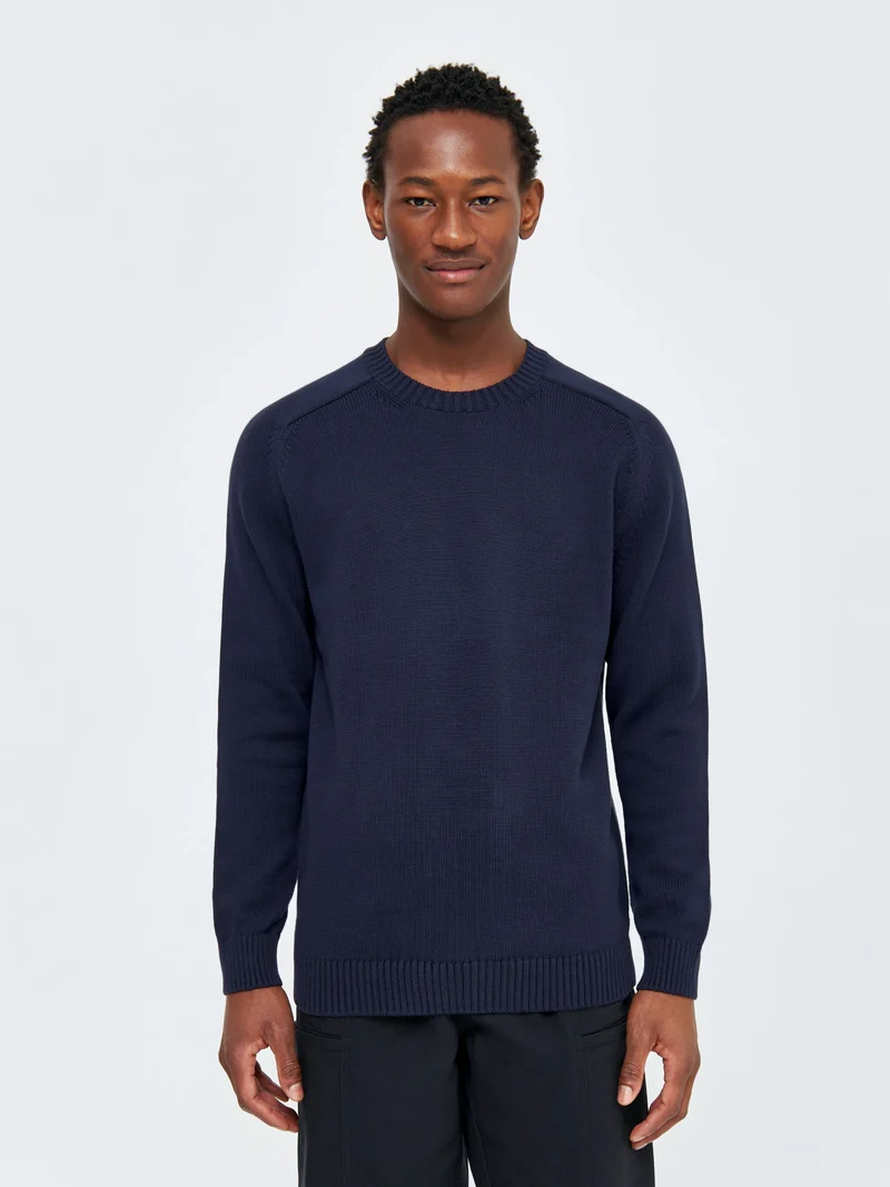 Plain Knitted Crew Neck night sky