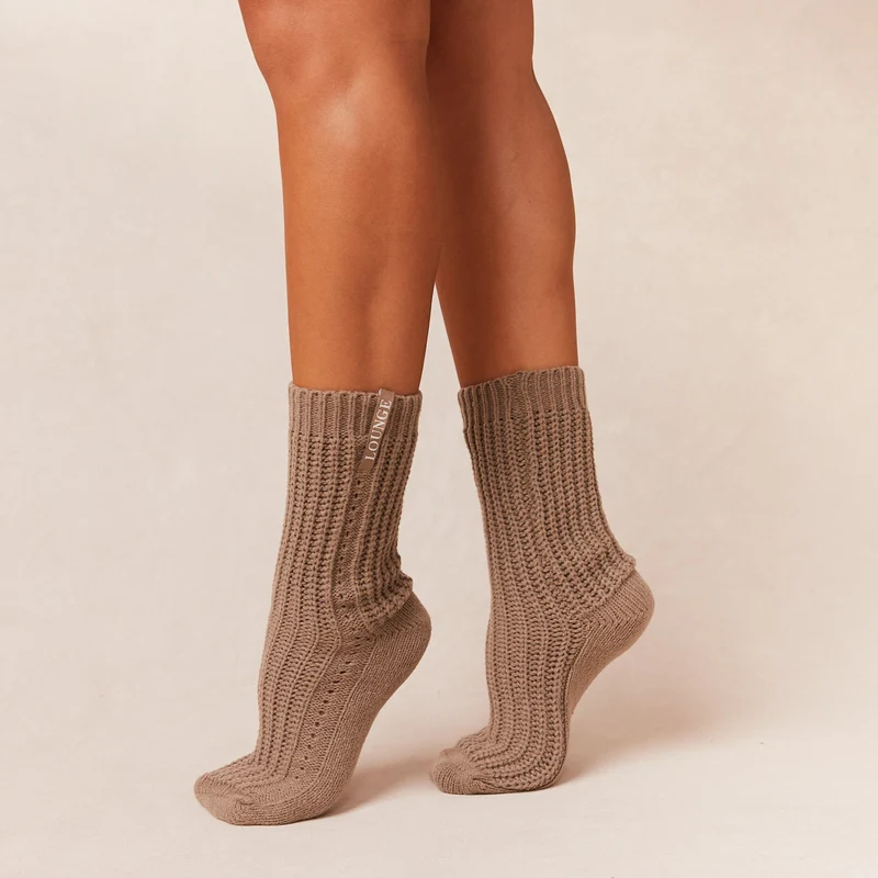 Snooze Gestrickte Socke - Beige