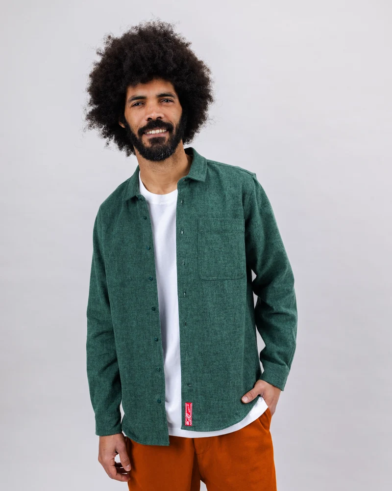 Pizza Flannel Overshirt green