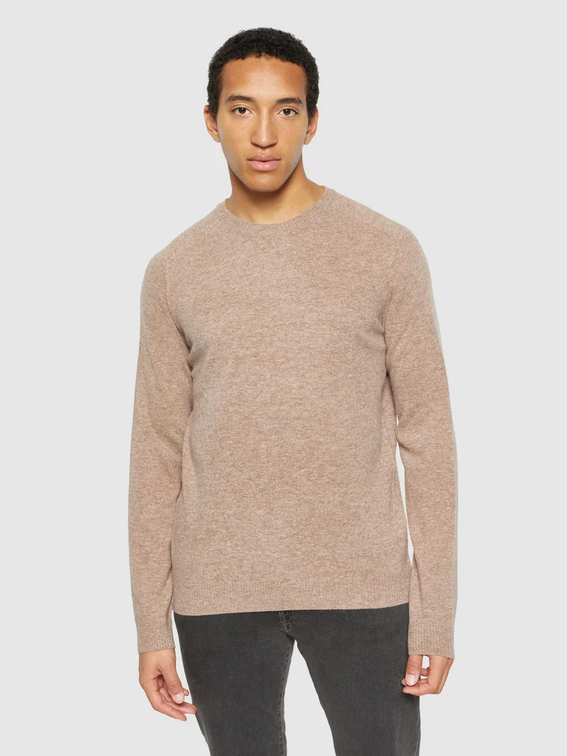 O-Neck Wool Knit kelp melange
