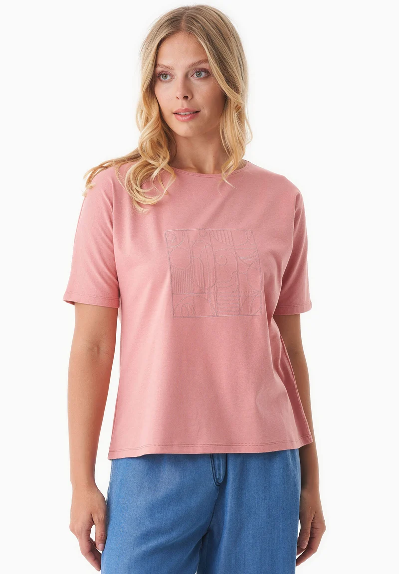 T-Shirt aus Bio-Baumwolle mit Stickerei