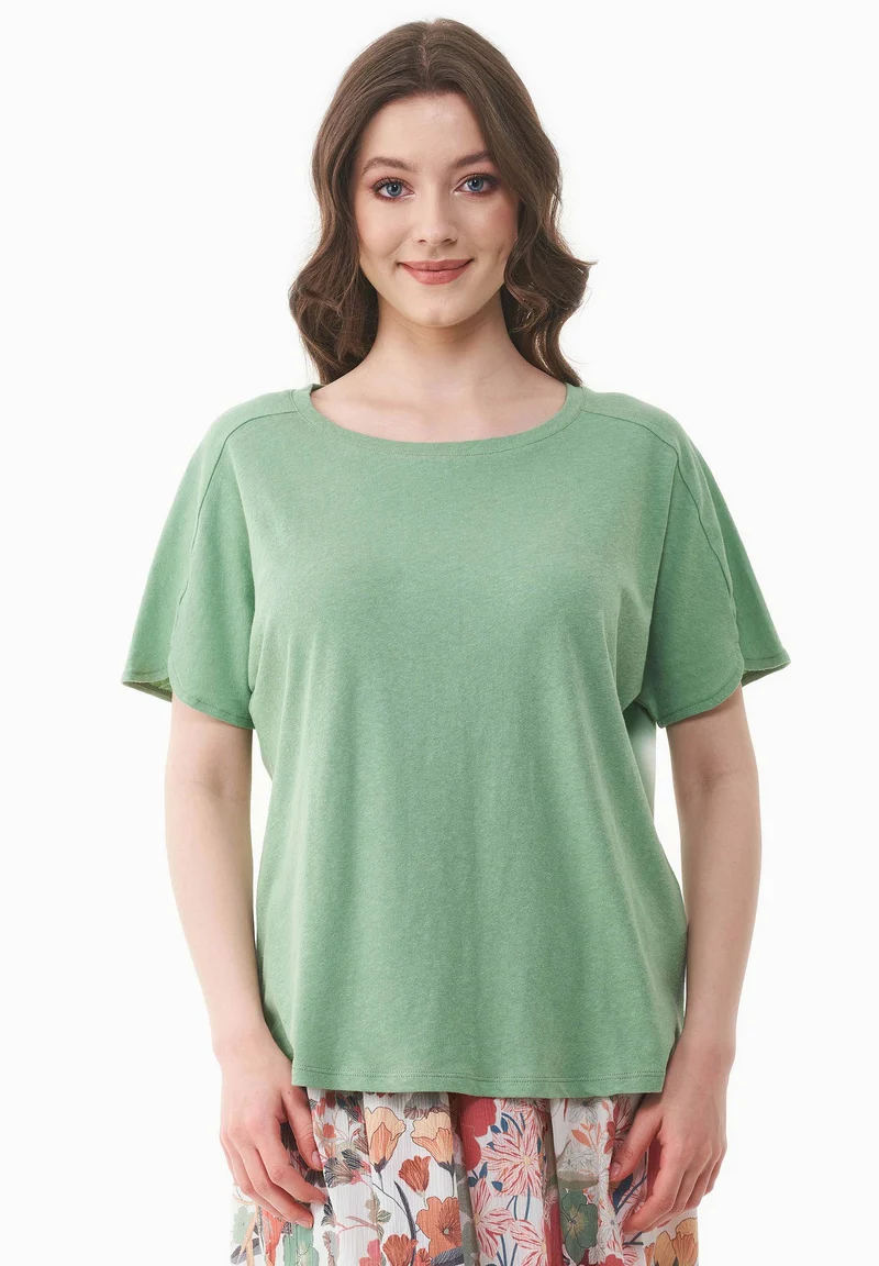 T-Shirt aus Bio-Baumwolle und Leinen