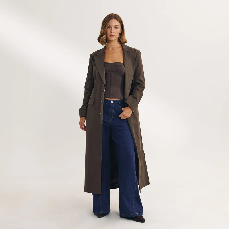 Langer Blazer - Dunkelbraun