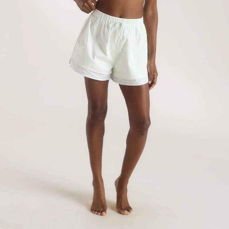 Bloom & Stripe Pyjamashort - Salbei