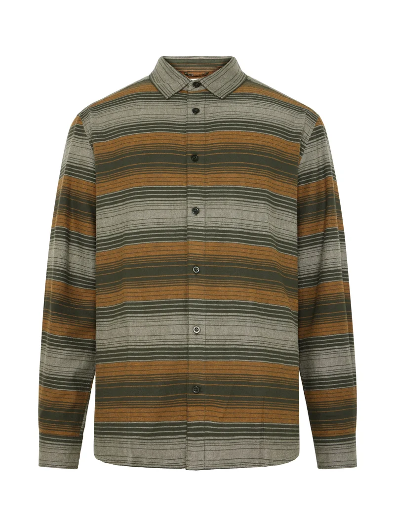 Striped Flannel Shirt green stripe