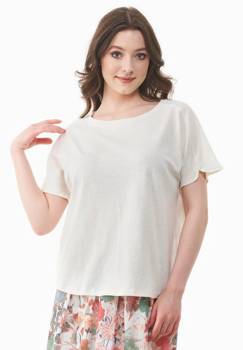T-Shirt aus Bio-Baumwolle und Leinen