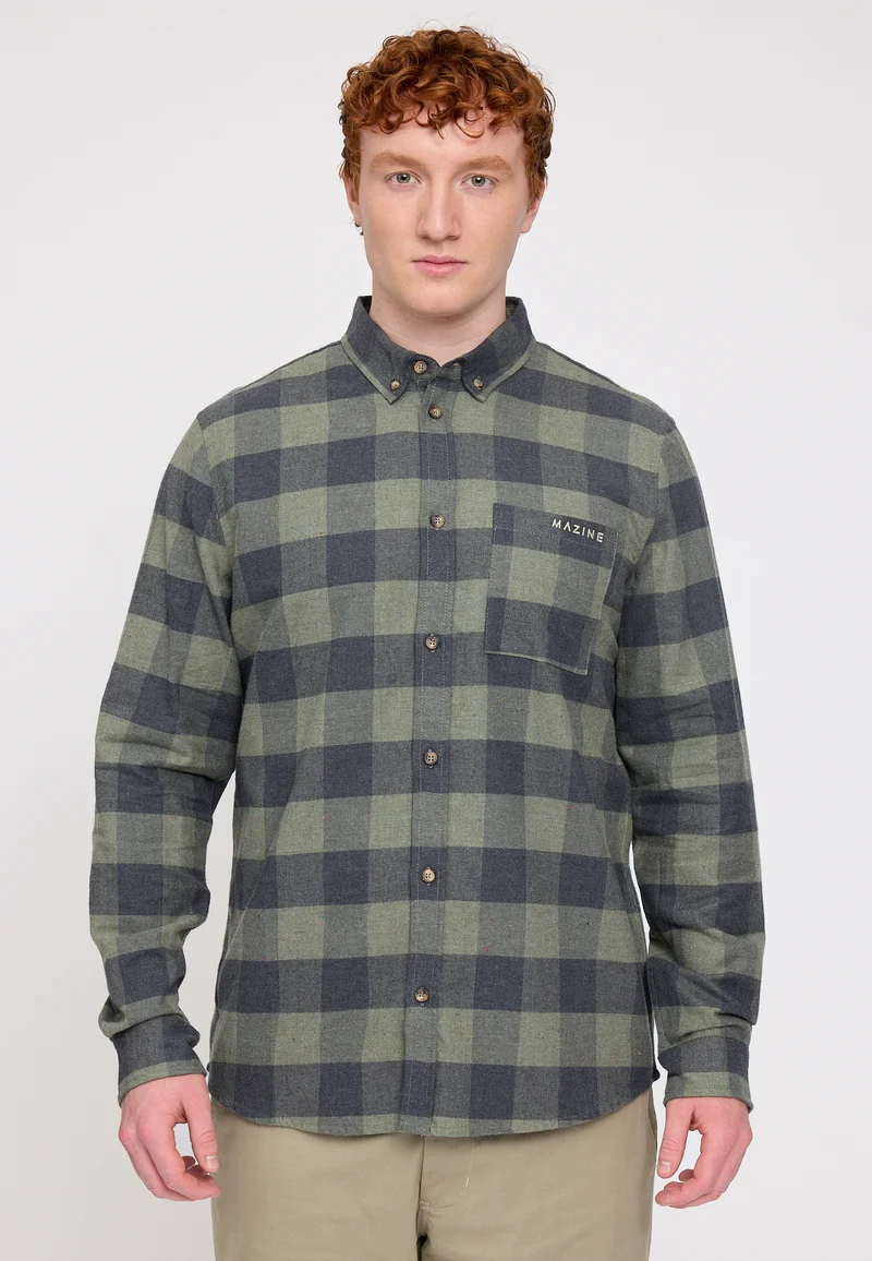 Checked Flannel Shirt mushroom-black melange