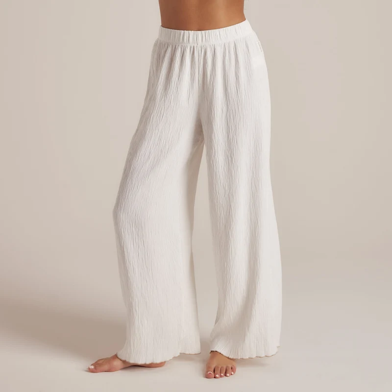 Crinkle Pyjamahose - Weiß