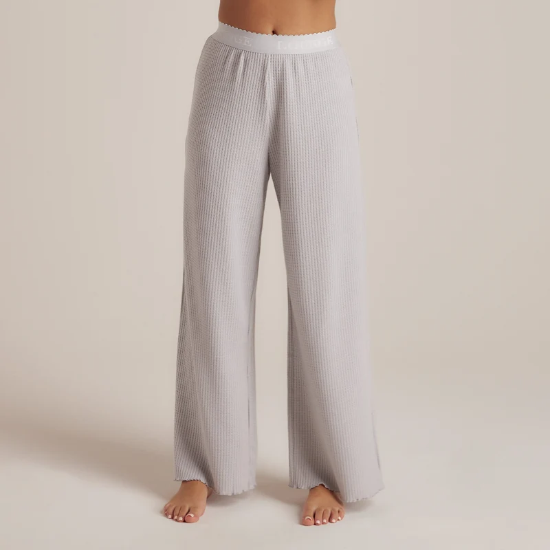 Soft Waffle Pyjama-Hose - Eisgrau