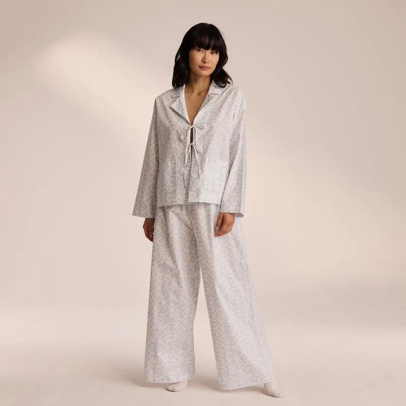 Baumwoll-Pyjamahose - Blau