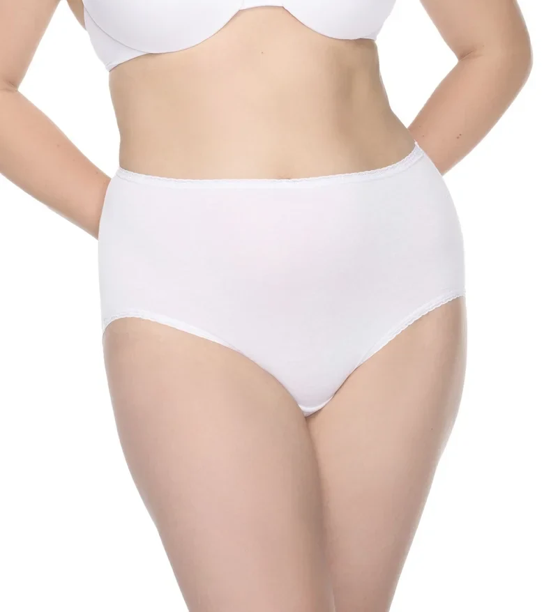 Naomi & Nicole Shapewear - Baumwolle mit Spitzenslip Weiß